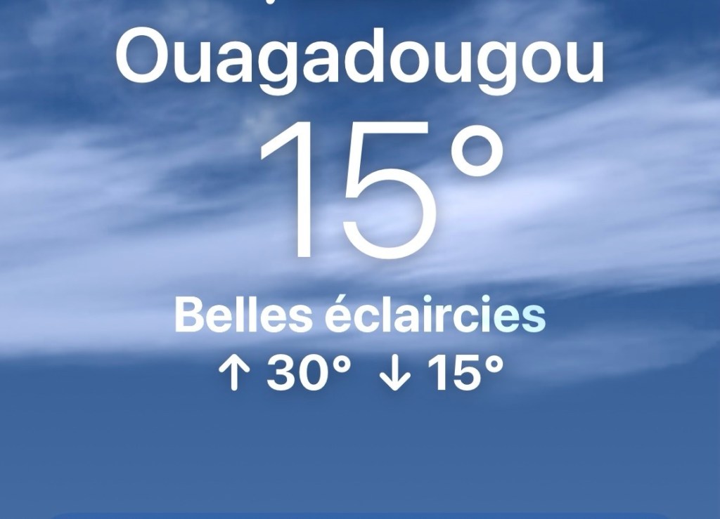 Burkina: La météo annonce des baisses de température allant jusqu’à 15°C à travers le&nbsp;pays